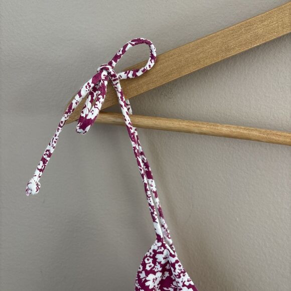 Sim & Sam Women’s Medium Magenta Floral Crop Top Stretchy Spring Cute - Picture 5 of 6